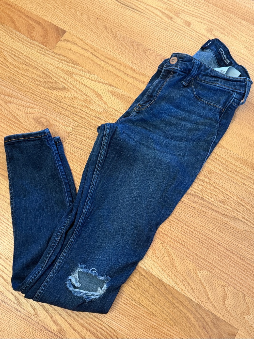 Hollister Dark Blue Ripped Skinny Jeans